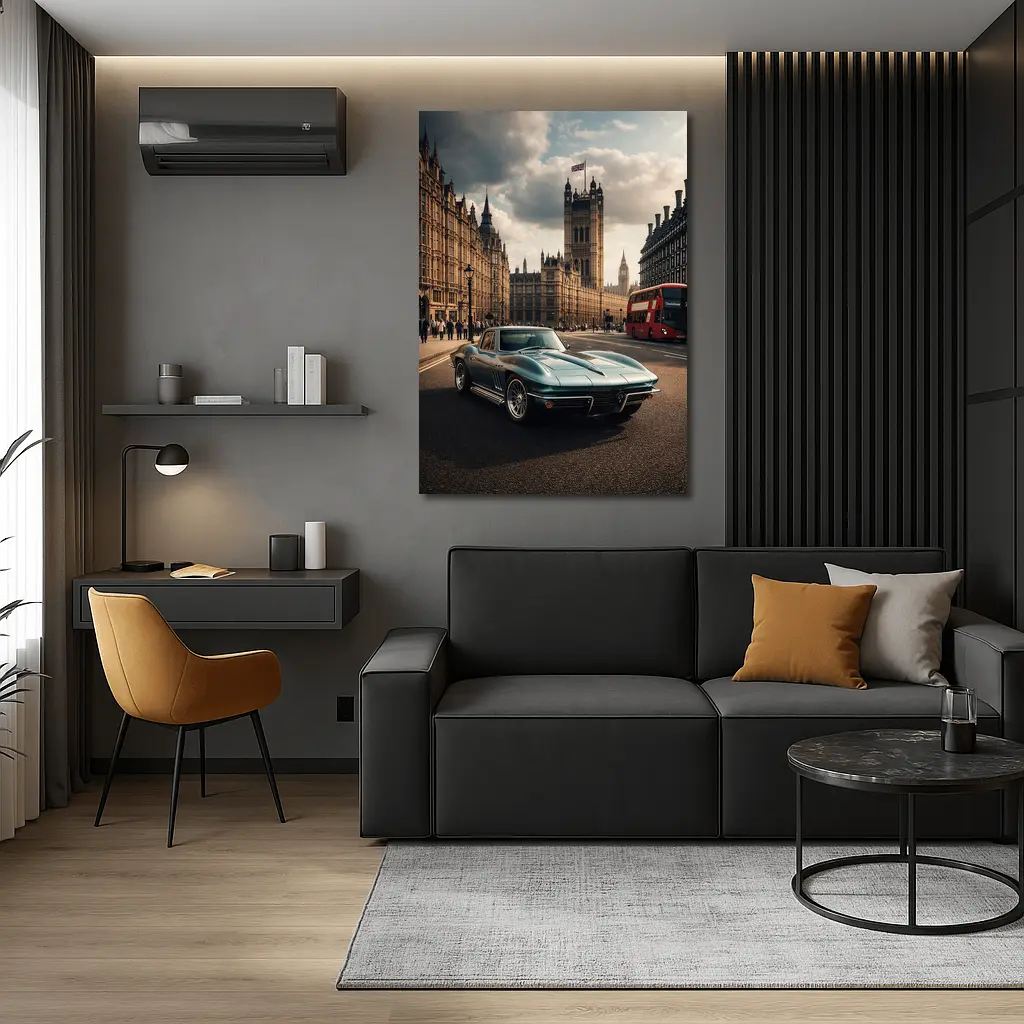 Chevrolet Corvette Classic London Westminster Background – Wall Art
