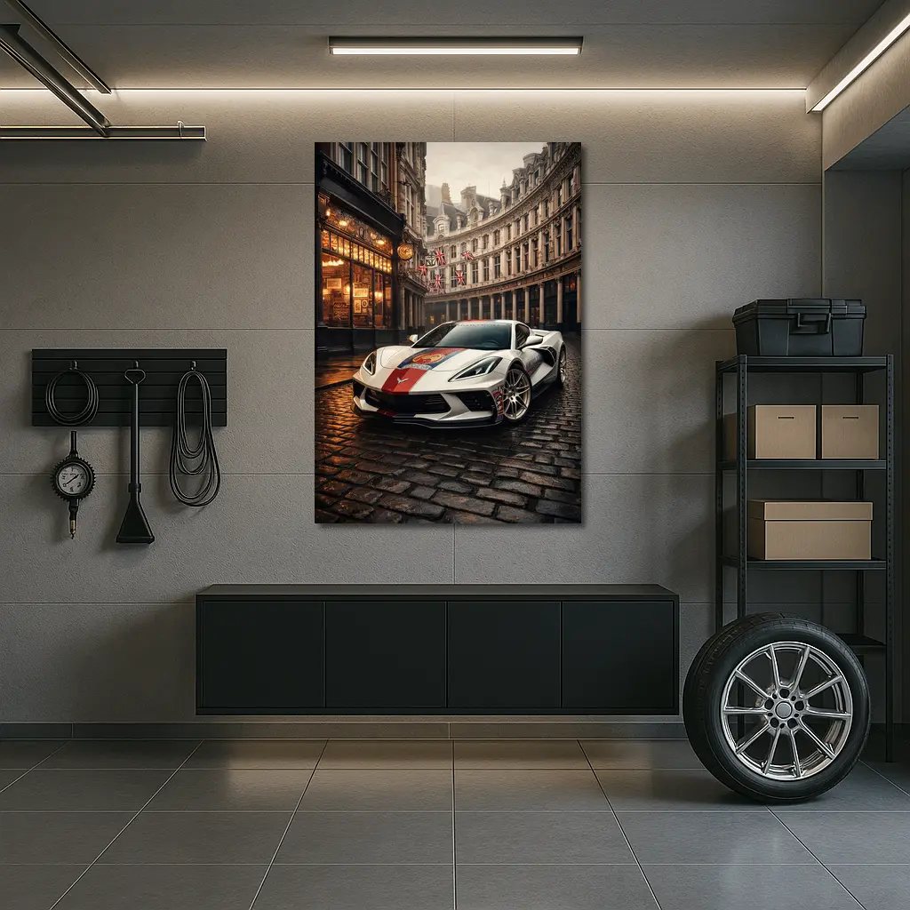 Chevrolet Corvette C8 London Cobblestone Street – Wall Art