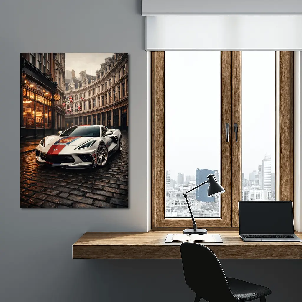 Chevrolet Corvette C8 London Cobblestone Street – Wall Art