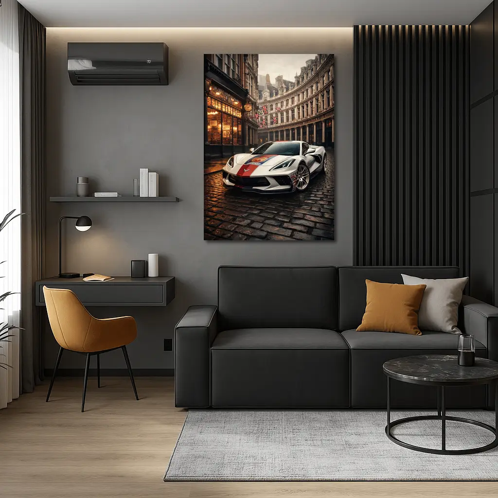 Chevrolet Corvette C8 London Cobblestone Street – Wall Art