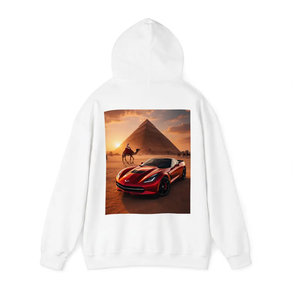 Chevrolet Corvette Red Egypt Pyramids Desert – Hoodies