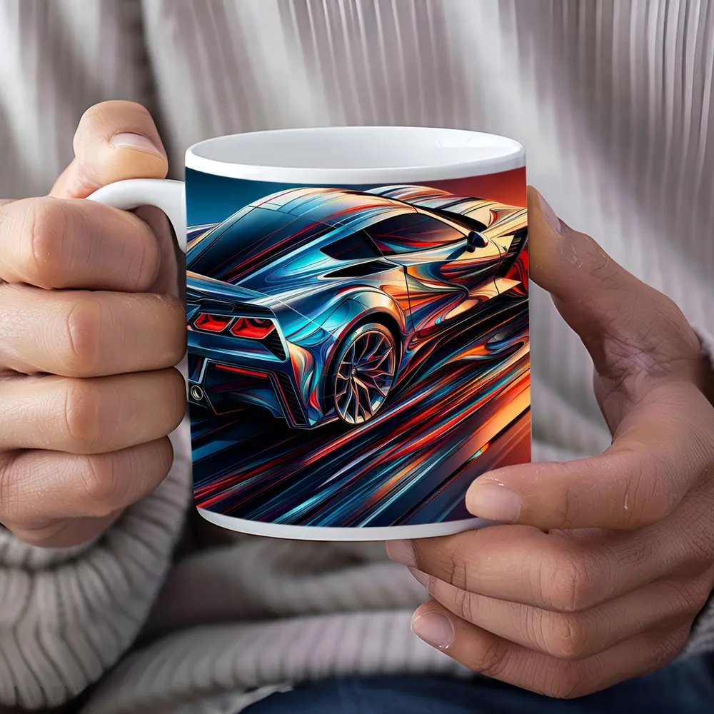 Chevrolet Corvette Z06 Abstract Neon Speed – Mugs