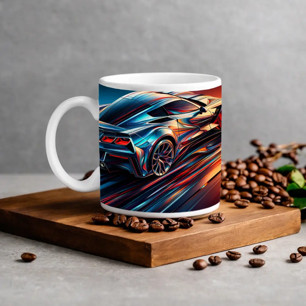 Chevrolet Corvette Z06 Abstract Neon Speed – Mugs