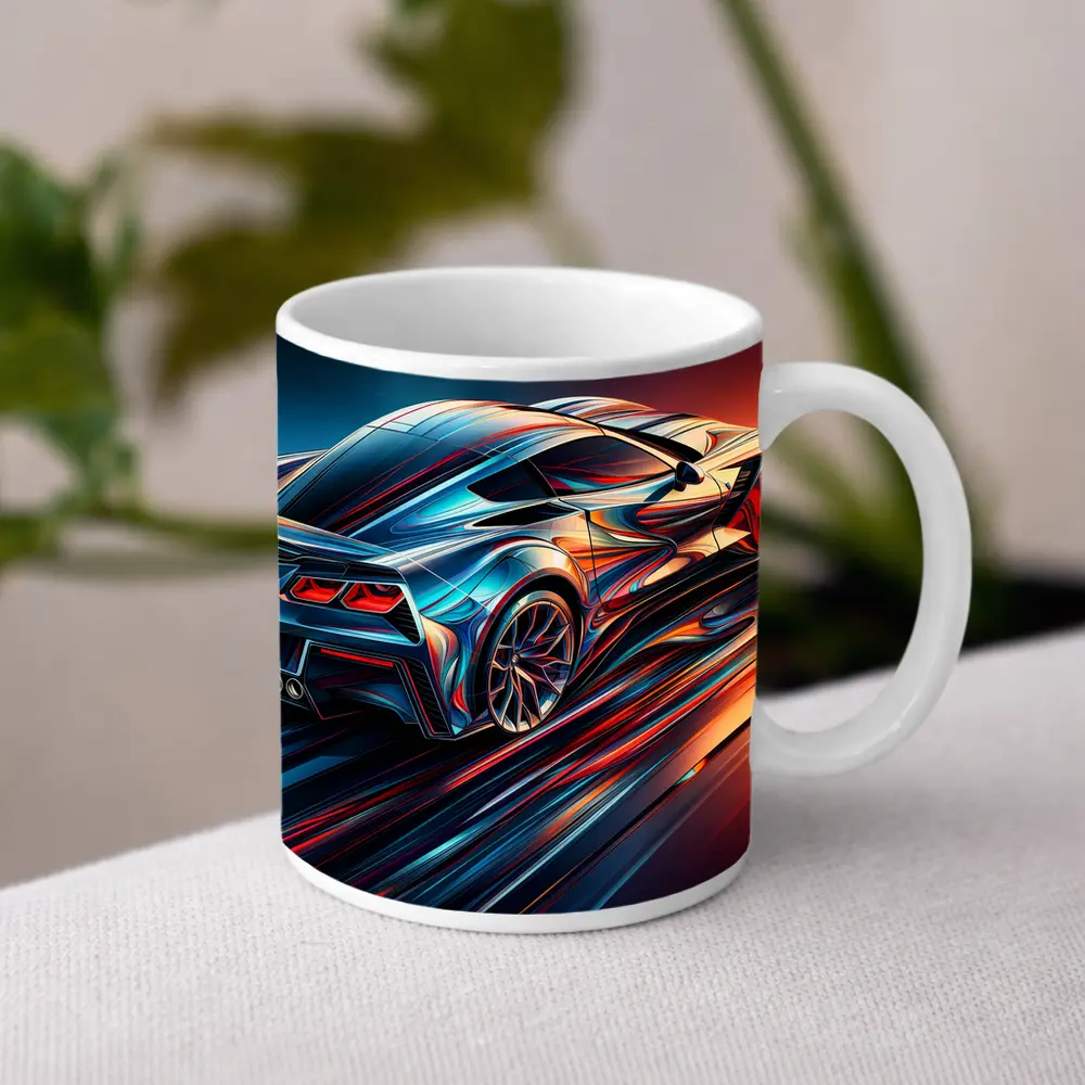 Chevrolet Corvette Z06 Abstract Neon Speed – Mugs