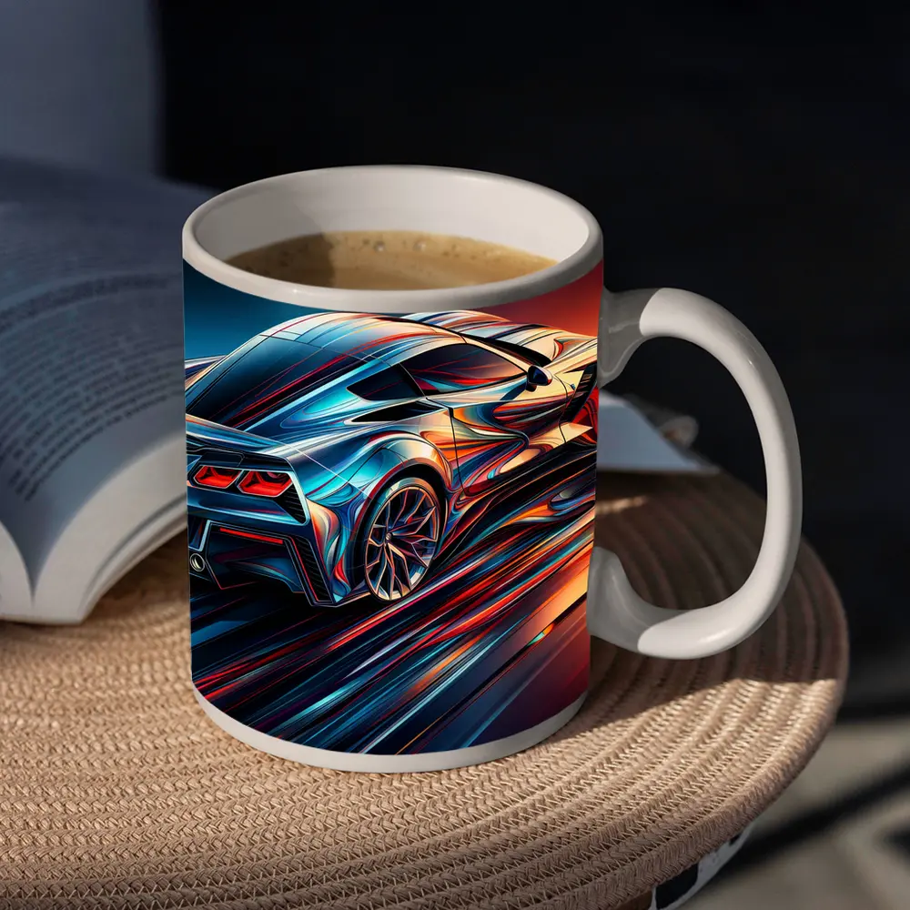 Chevrolet Corvette Z06 Abstract Neon Speed – Mugs