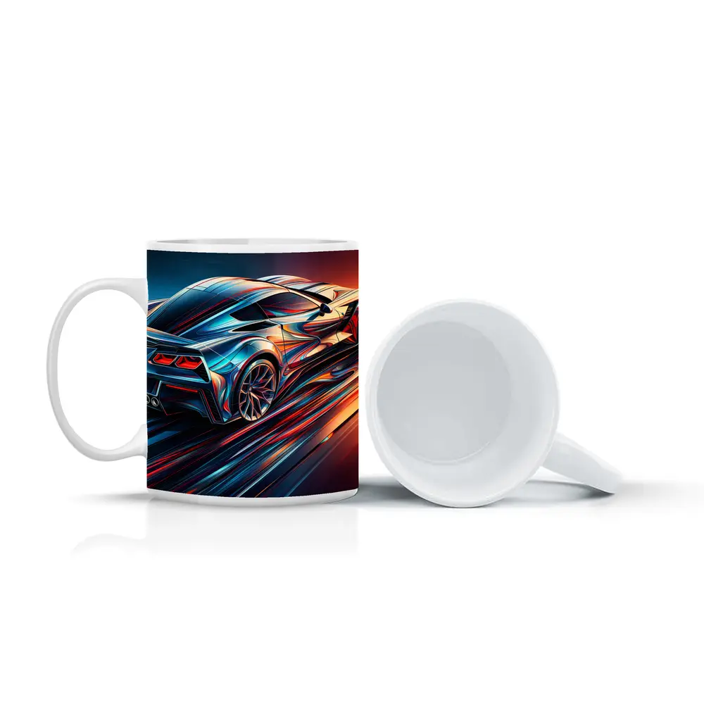 Chevrolet Corvette Z06 Abstract Neon Speed – Mugs