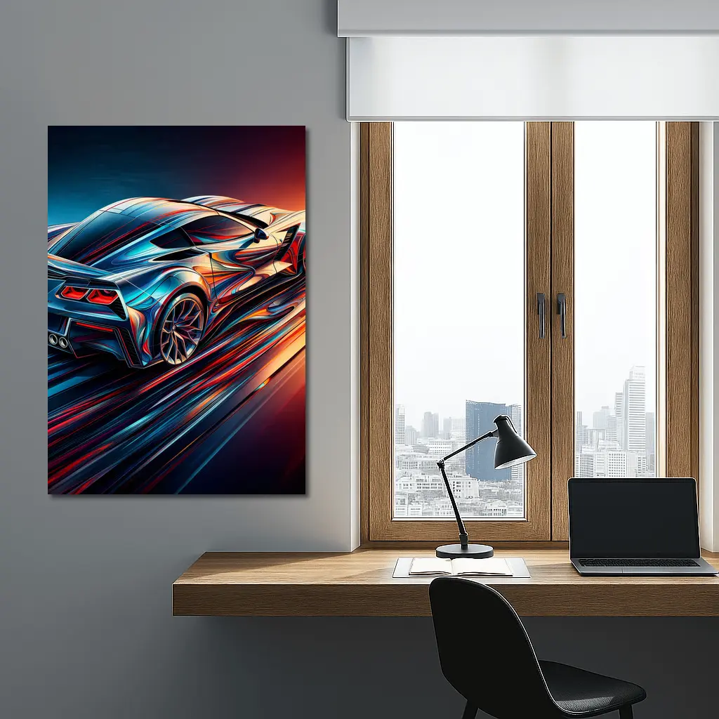 Chevrolet Corvette Z06 Abstract Neon Speed – Wall Art
