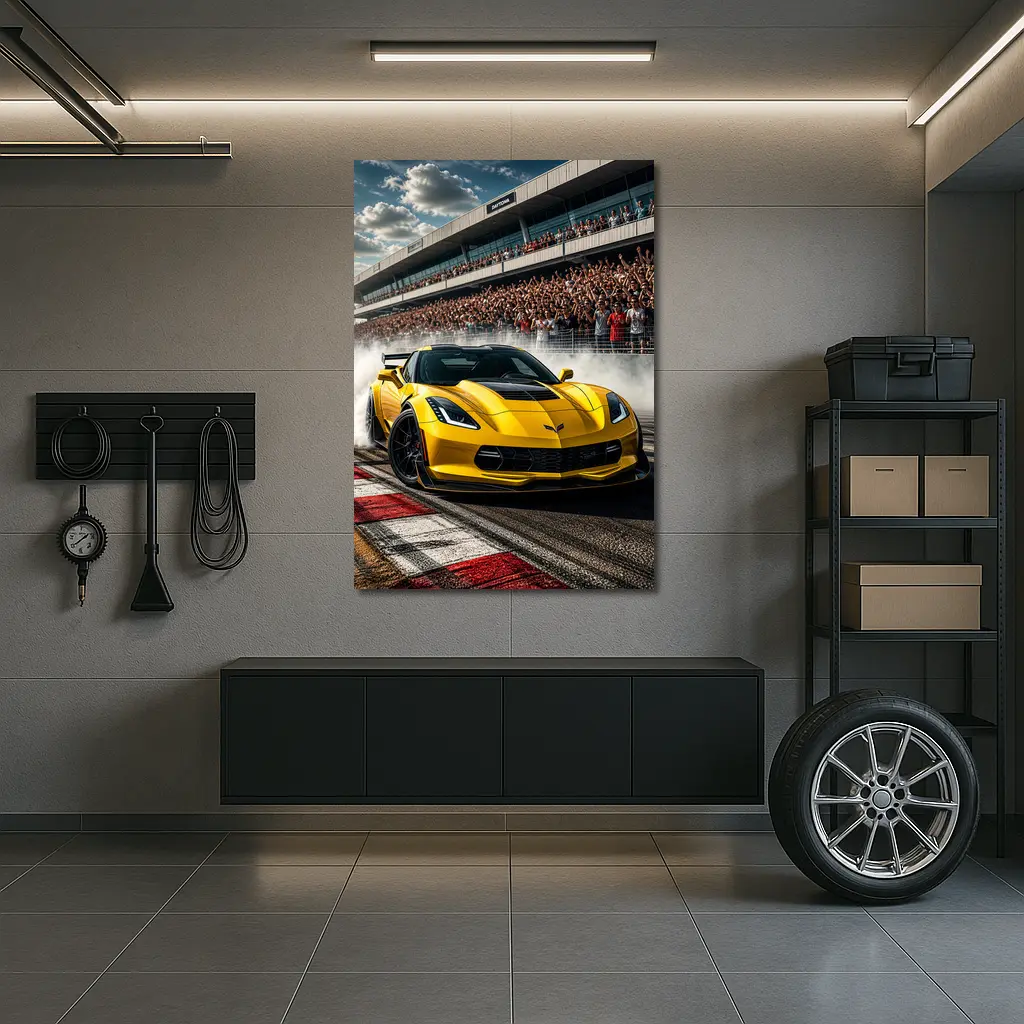 Chevrolet Corvette Z06 Drifting Daytona Track – Wall Art