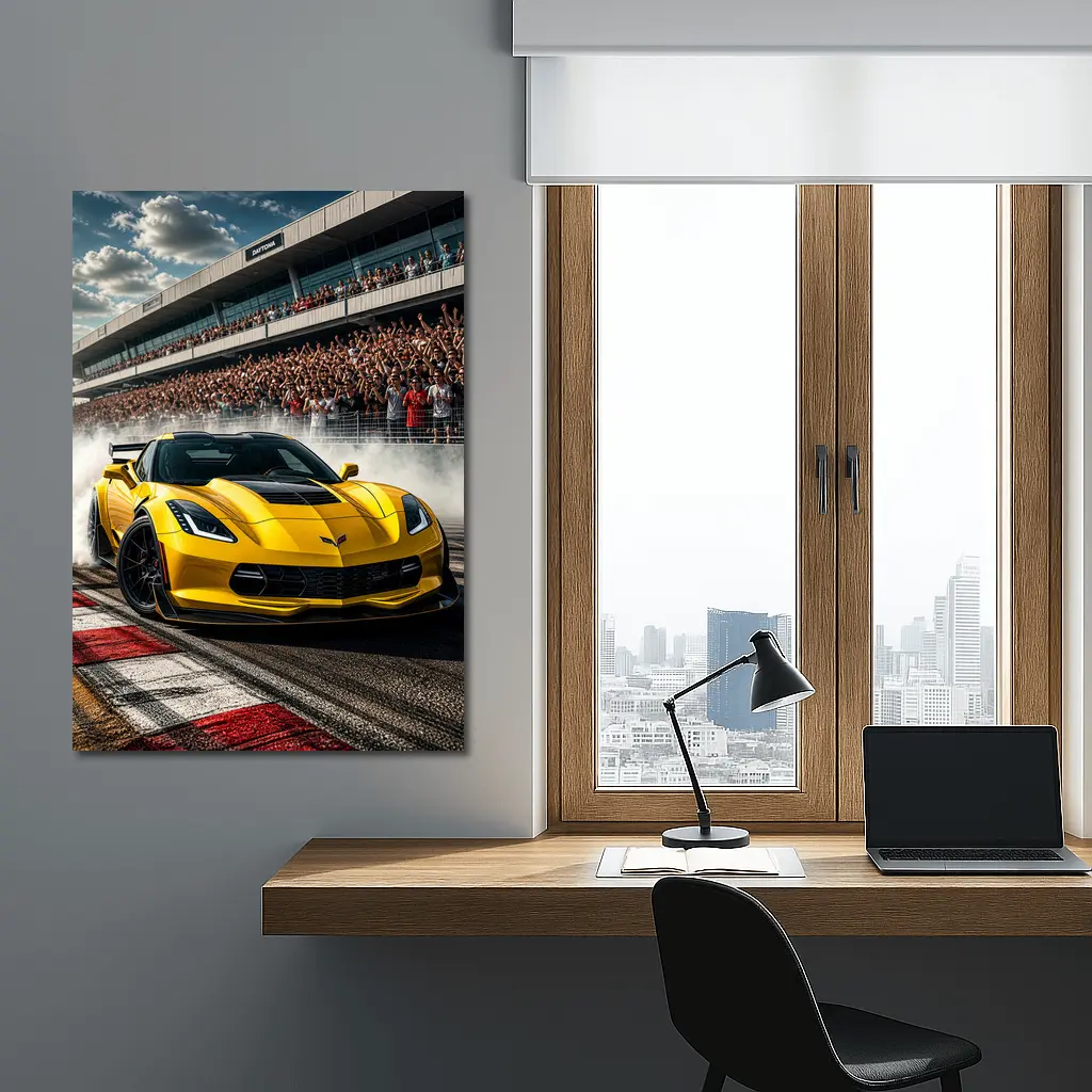 Chevrolet Corvette Z06 Drifting Daytona Track – Wall Art