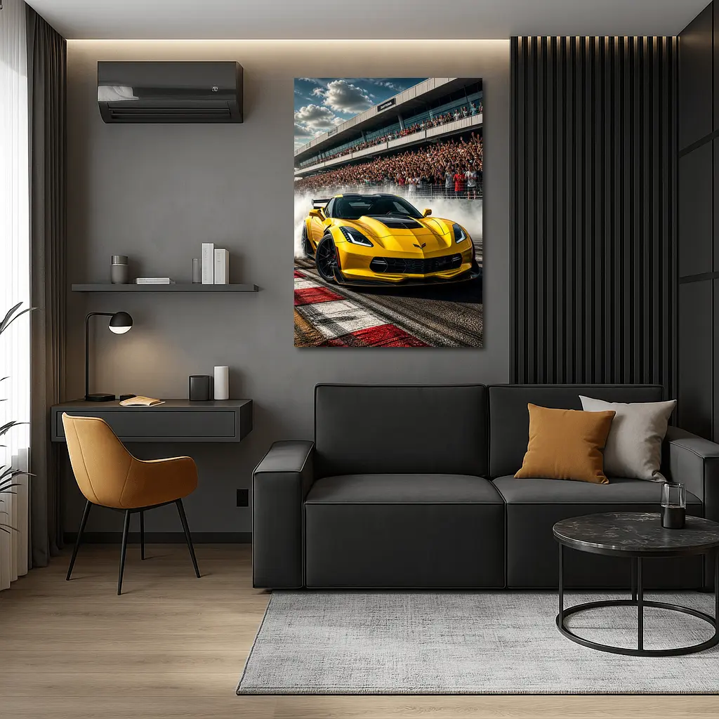 Chevrolet Corvette Z06 Drifting Daytona Track – Wall Art