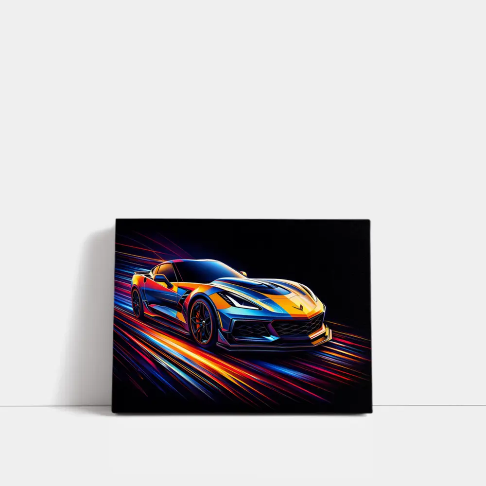 Chevrolet Corvette Z06 Neon Speed Lines – Wall Art