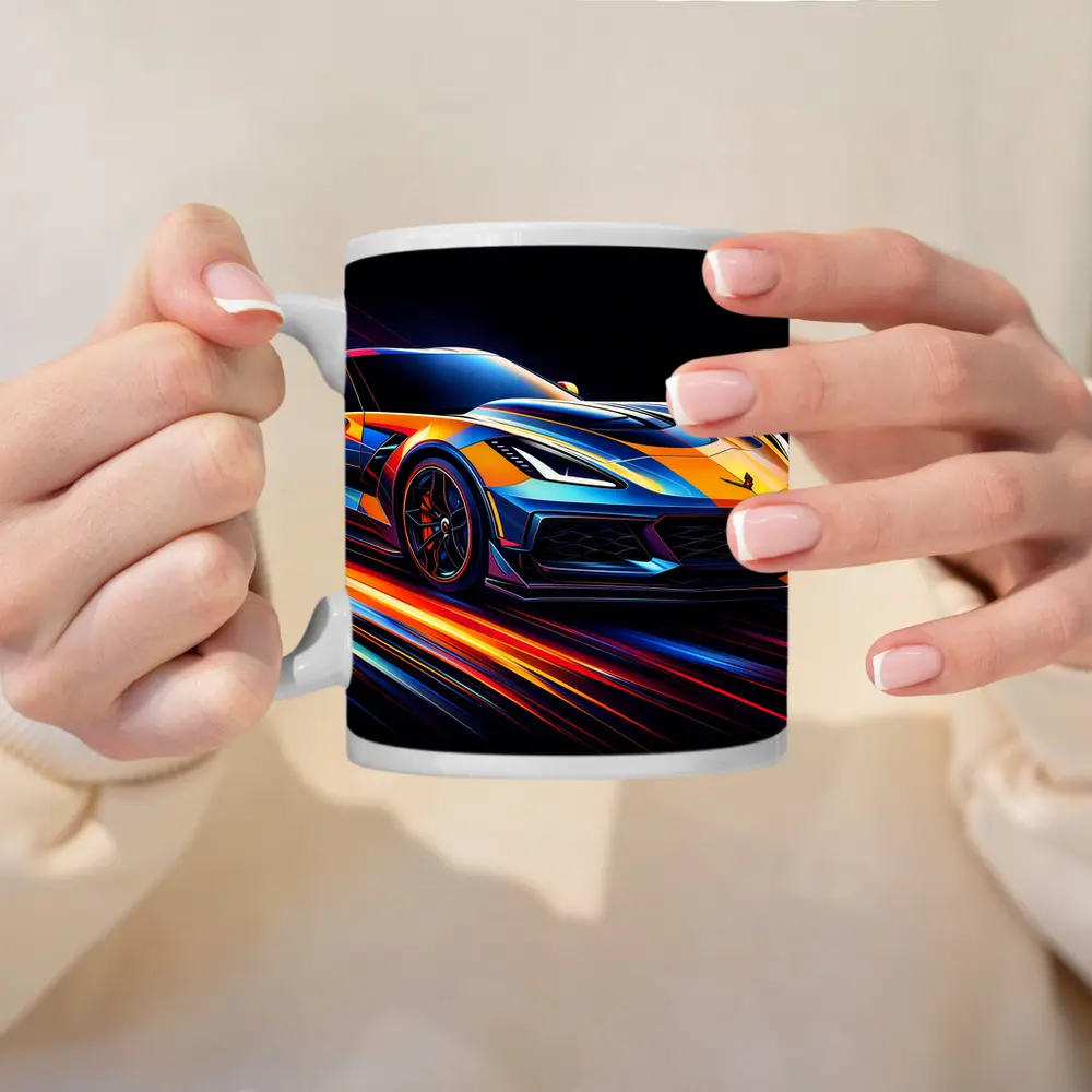 Chevrolet Corvette Z06 Neon Speed Lines – Mugs