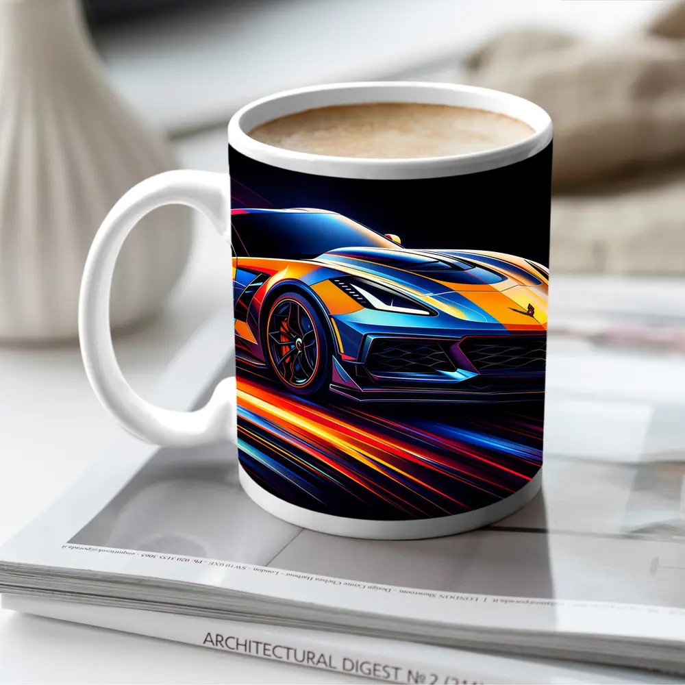 Chevrolet Corvette Z06 Neon Speed Lines – Mugs