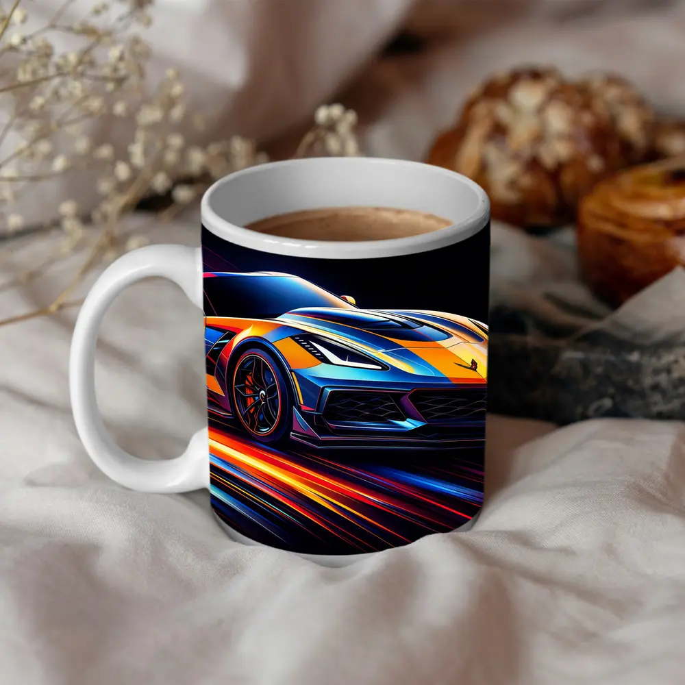 Chevrolet Corvette Z06 Neon Speed Lines – Mugs