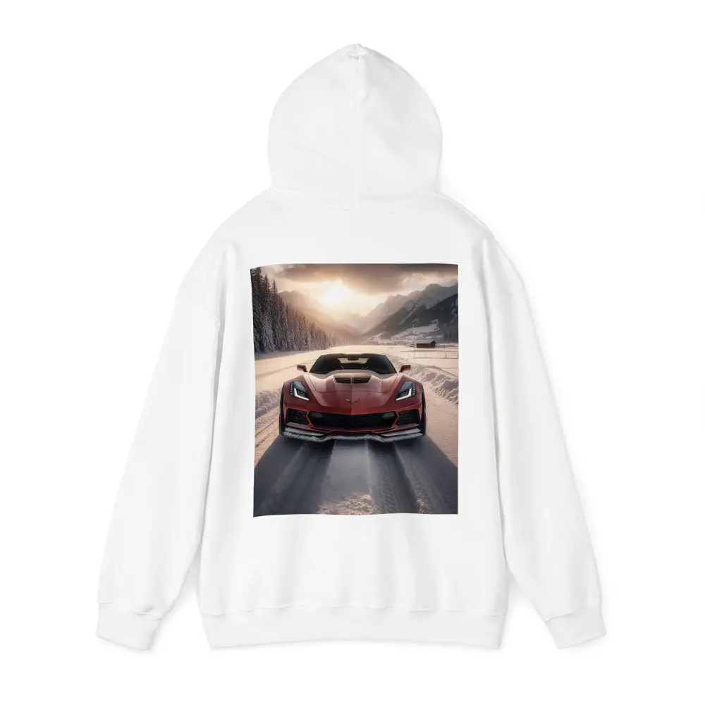 Chevrolet Corvette Z06 Red Winter Mountain Road – Hoodies