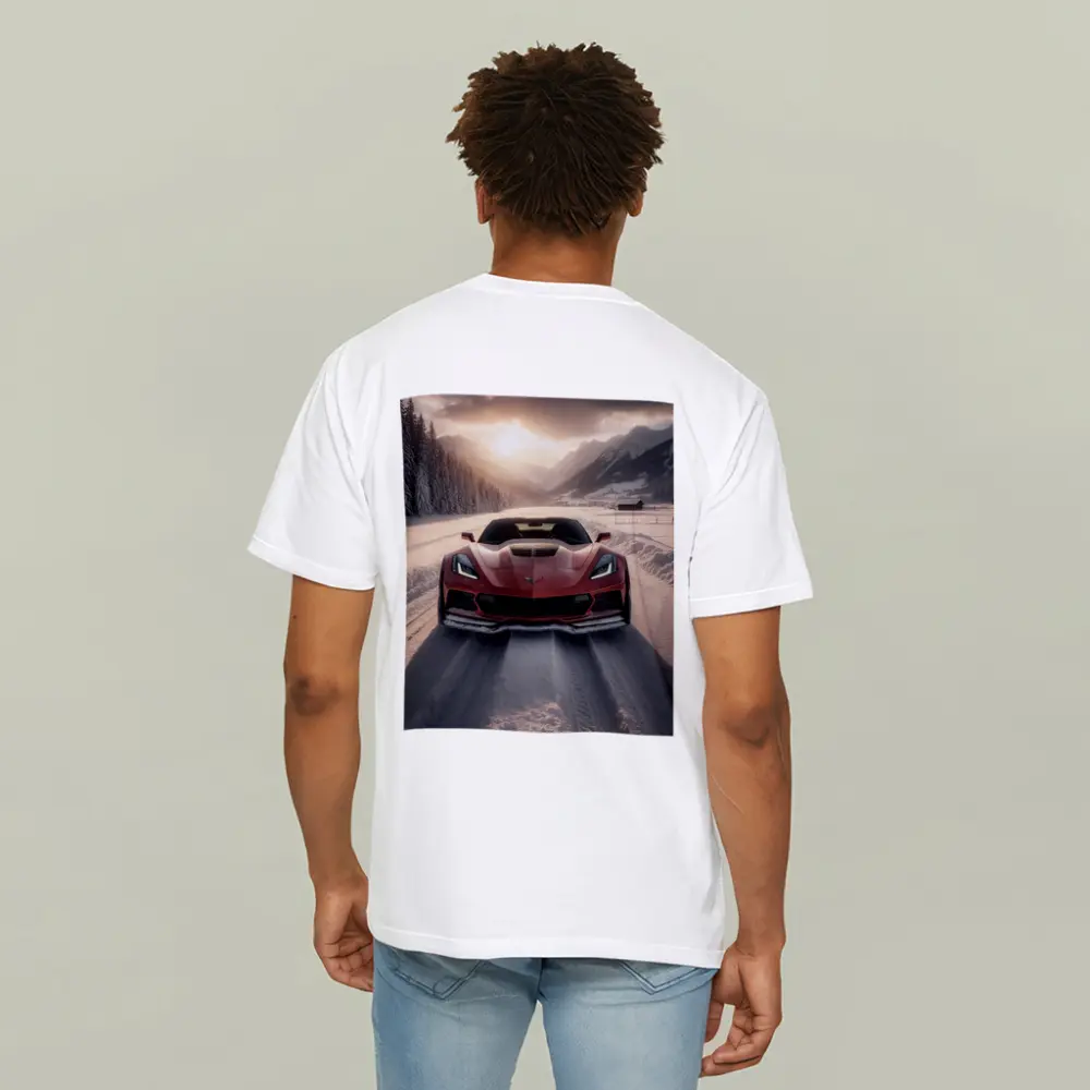 Chevrolet Corvette Z06 Red Winter Mountain Road – T-Shirts