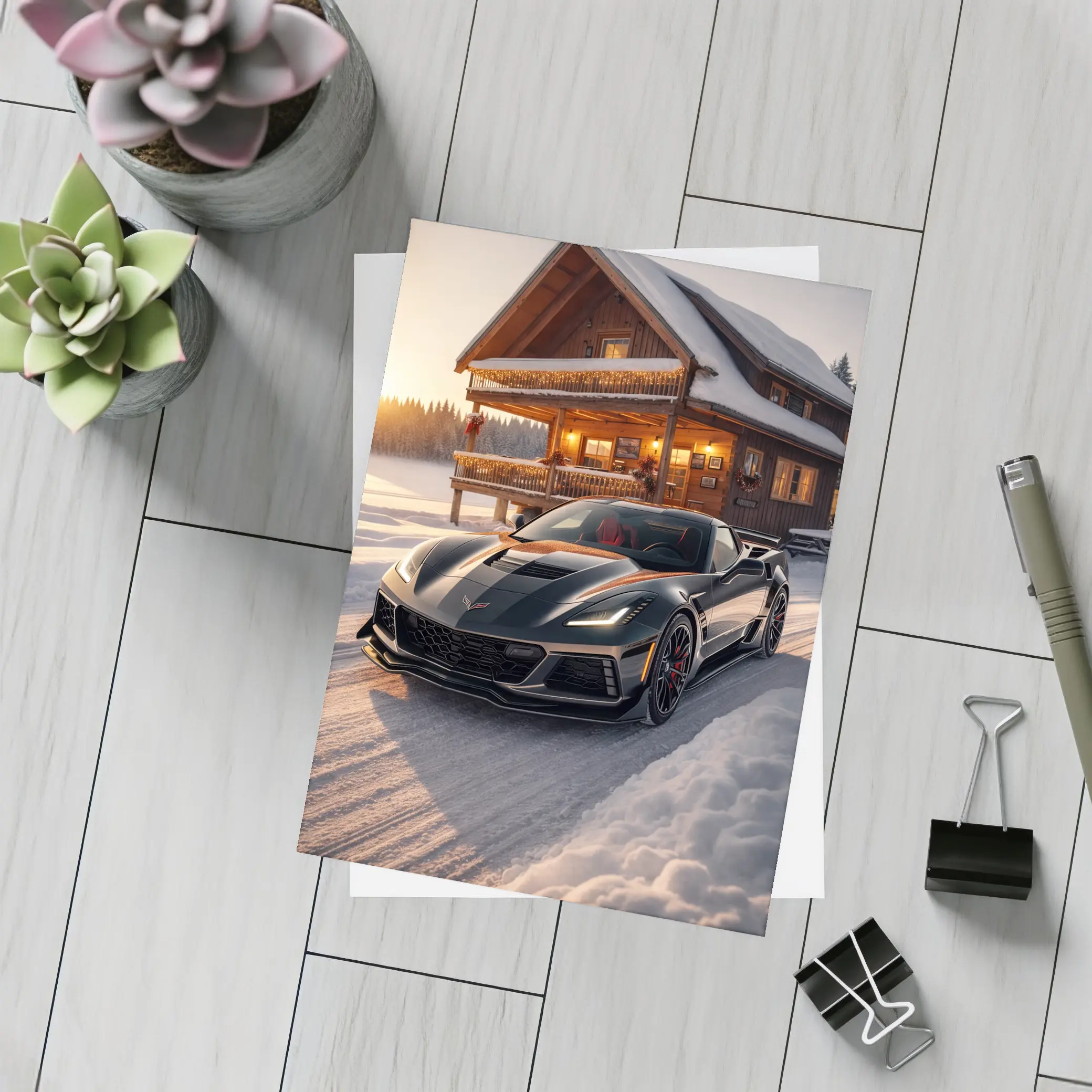 Chevrolet Corvette ZR1 Black Winter Cabin – Postcards