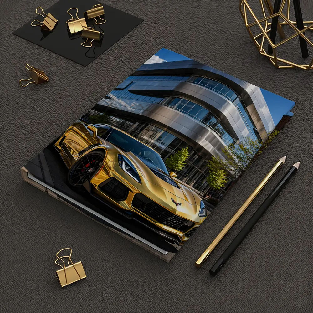 Gold Chevrolet Corvette Z06 Urban Building – Notebooks