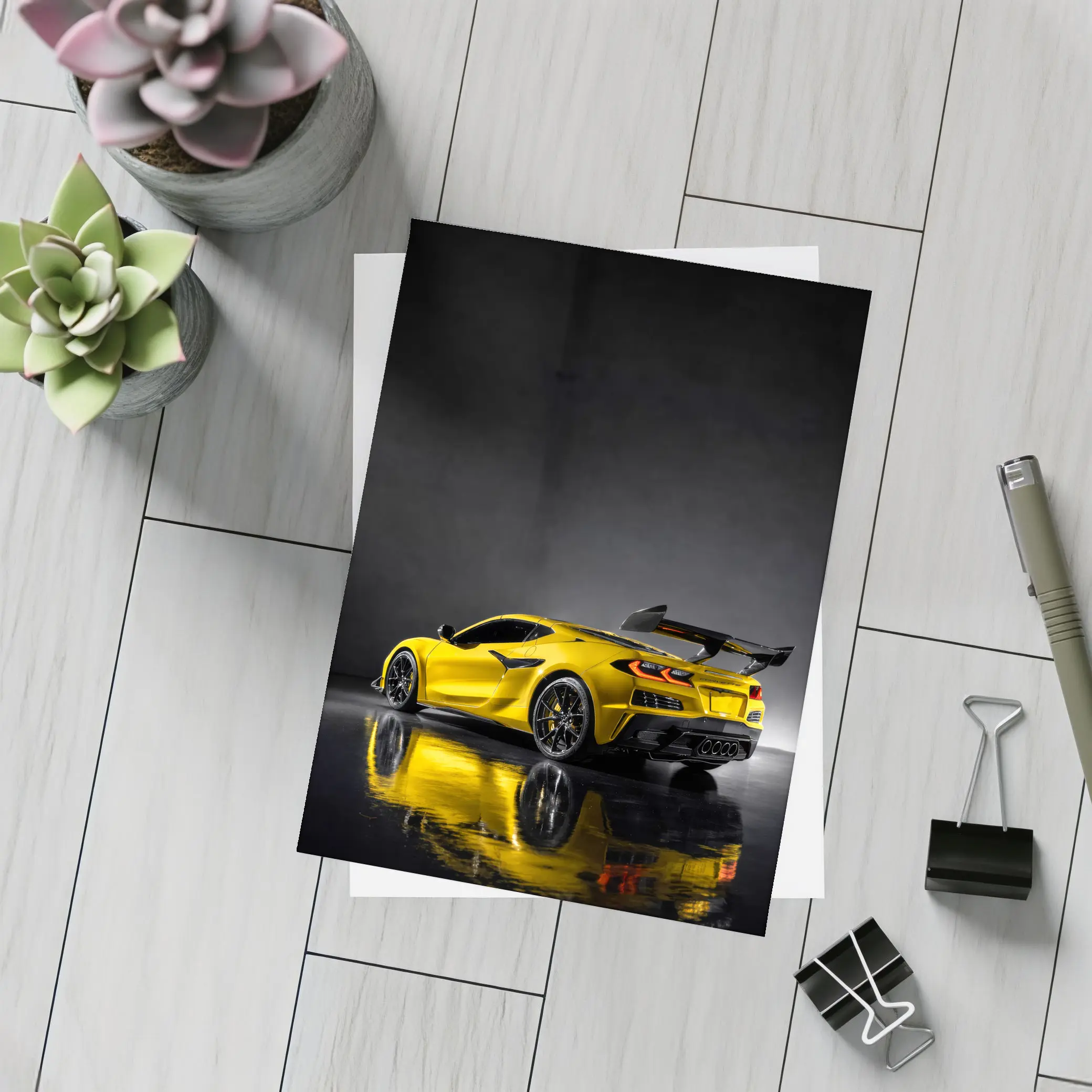 Chevrolet Corvette ZR1 Yellow Studio Shot – Postcards