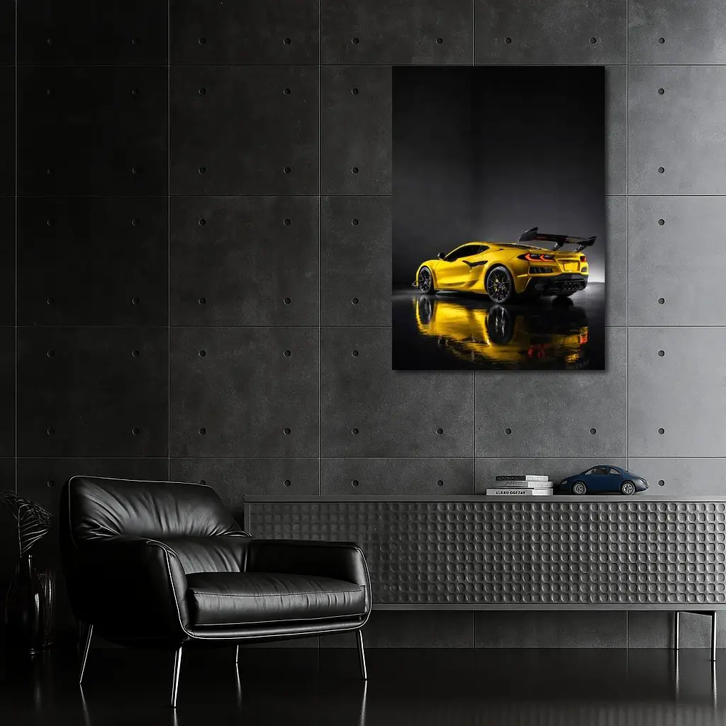 Chevrolet Corvette ZR1 Yellow Studio Shot – Wall Art