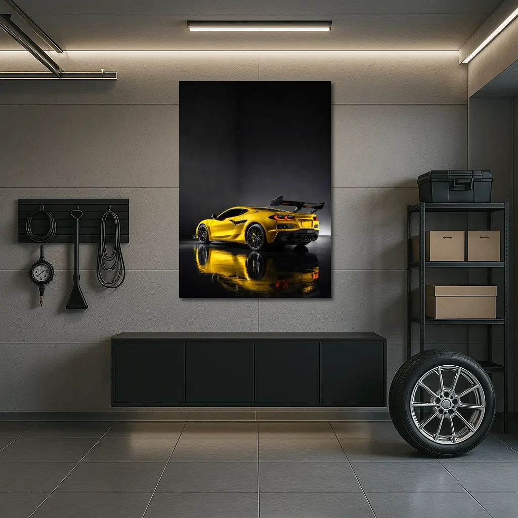 Chevrolet Corvette ZR1 Yellow Studio Shot – Wall Art