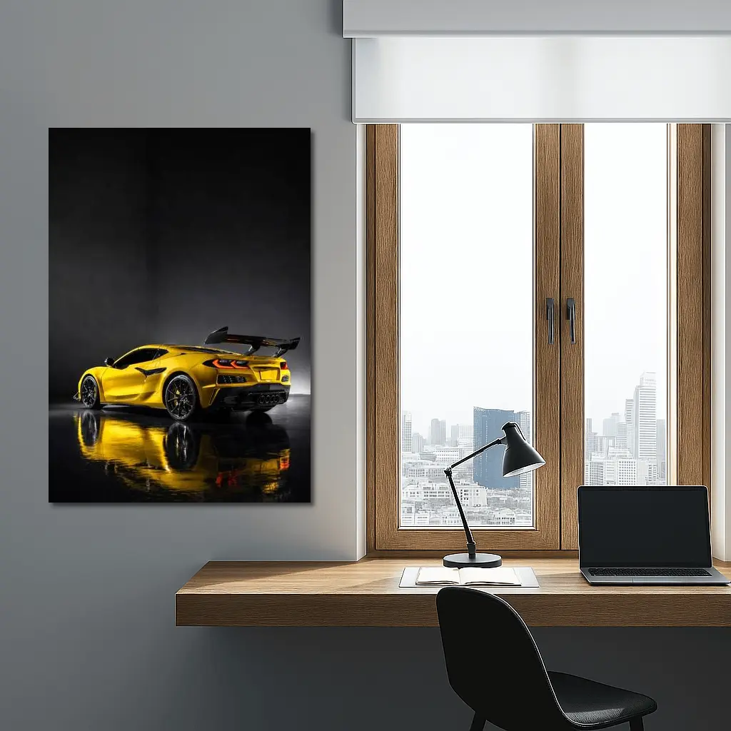 Chevrolet Corvette ZR1 Yellow Studio Shot – Wall Art