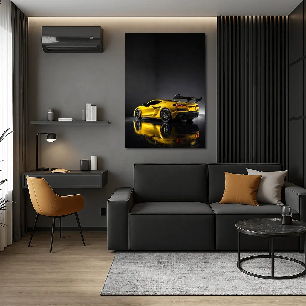 Chevrolet Corvette ZR1 Yellow Studio Shot – Wall Art