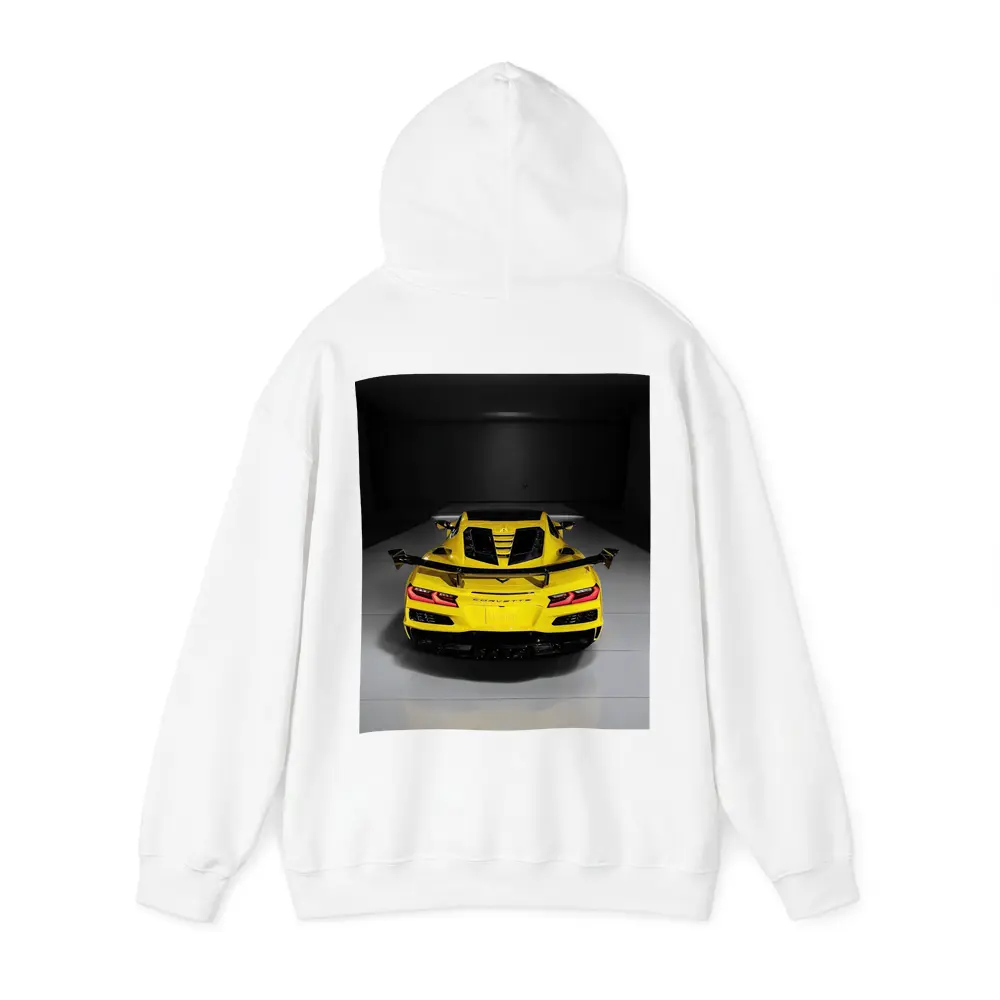 Chevrolet Corvette ZR1 Yellow Rear Studio – Hoodies