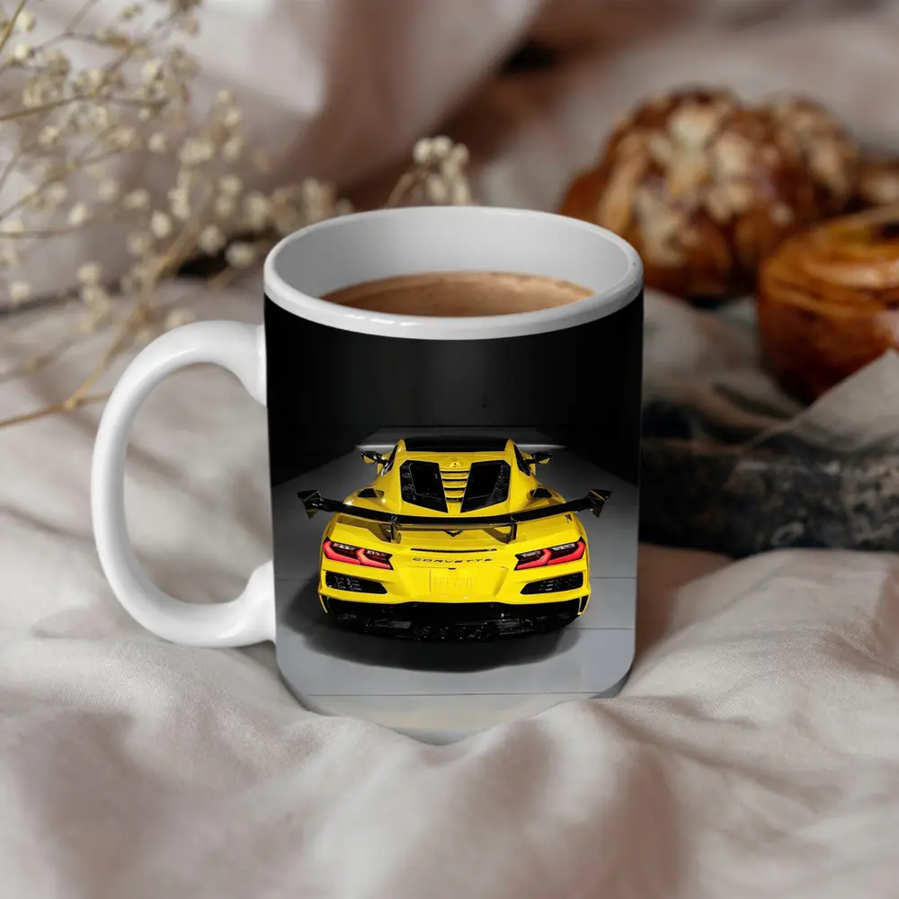 Chevrolet Corvette ZR1 Yellow Rear Studio – Mugs