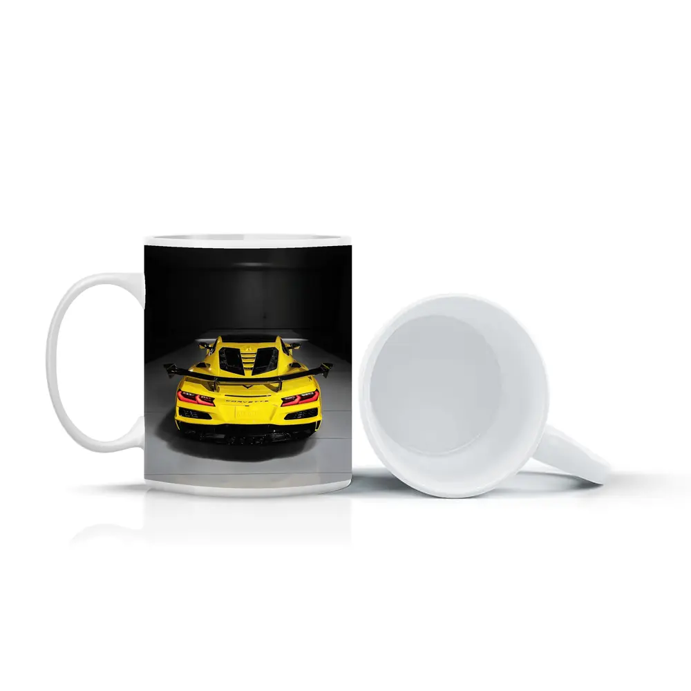 Chevrolet Corvette ZR1 Yellow Rear Studio – Mugs