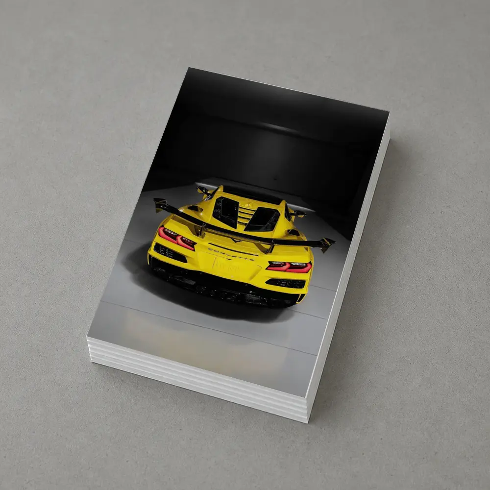 Chevrolet Corvette ZR1 Yellow Rear Studio – Postcards