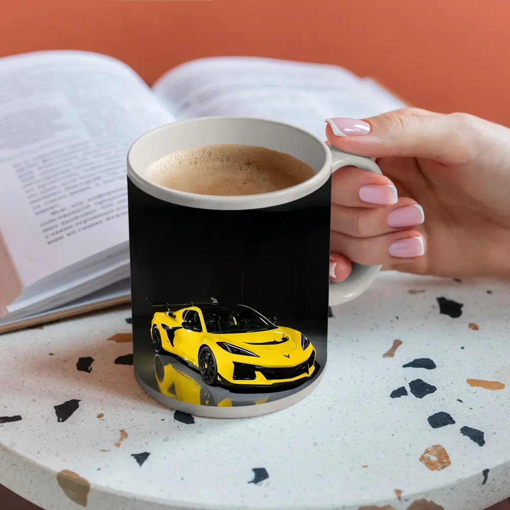 Chevrolet Corvette ZR1 Yellow Dark Studio – Mugs