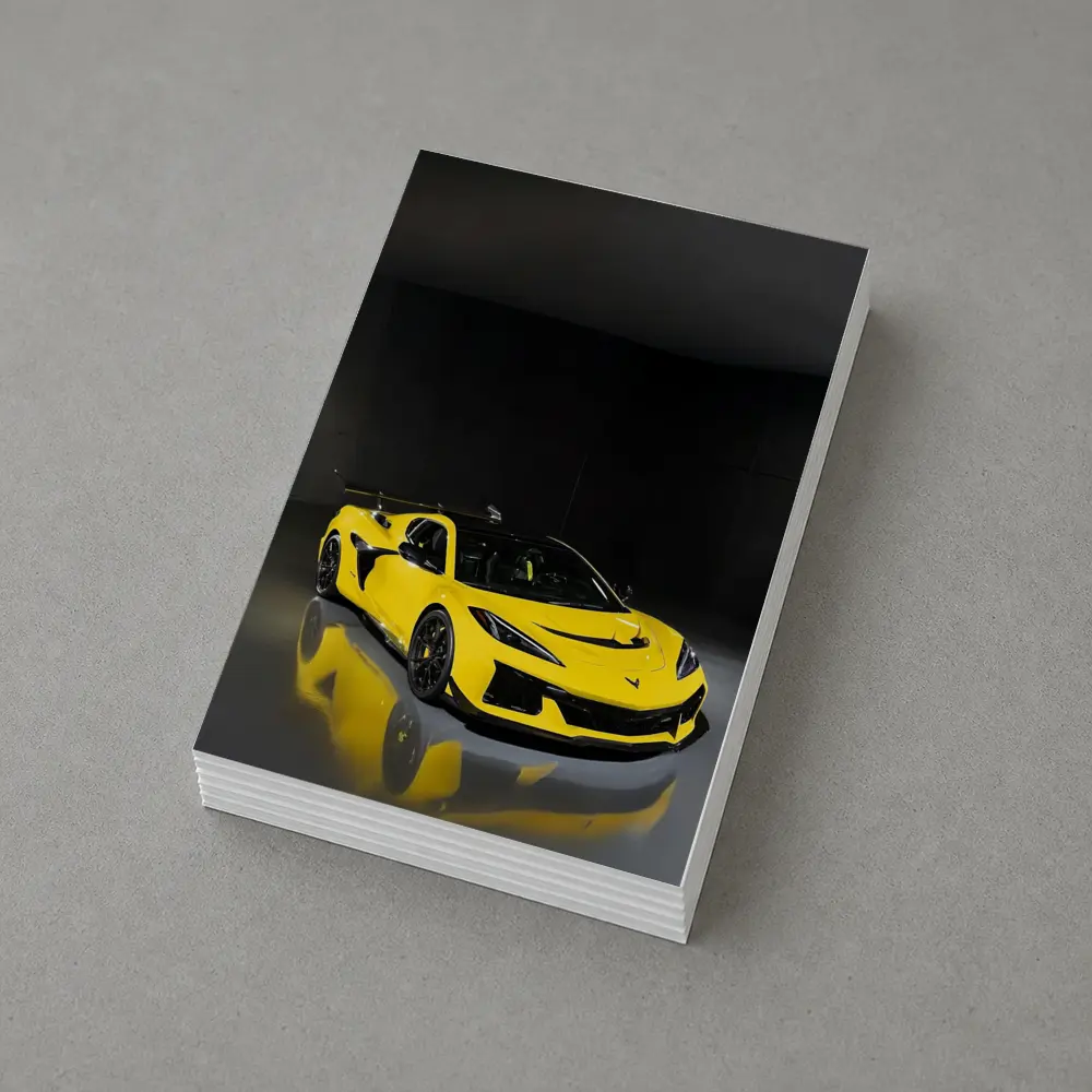 Chevrolet Corvette ZR1 Yellow Dark Studio – Postcards