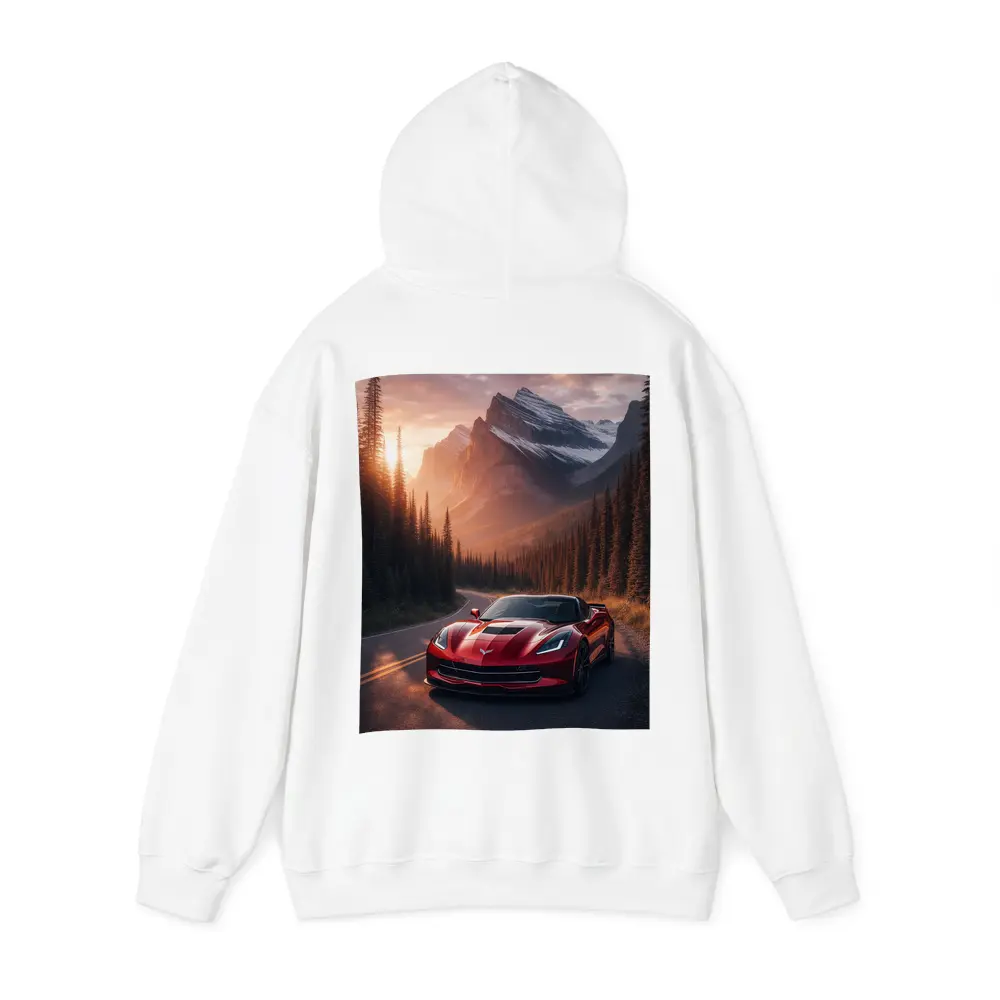 Chevrolet Corvette Red Mountain Sunset Road – Hoodies