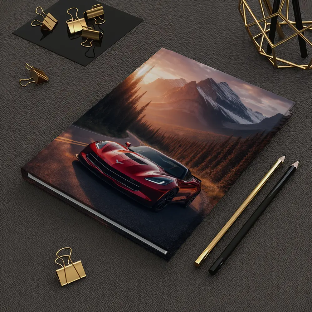Chevrolet Corvette Red Mountain Sunset Road – Notebooks