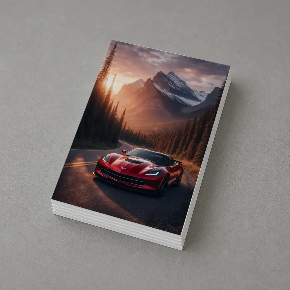 Chevrolet Corvette Red Mountain Sunset Road – Postcards