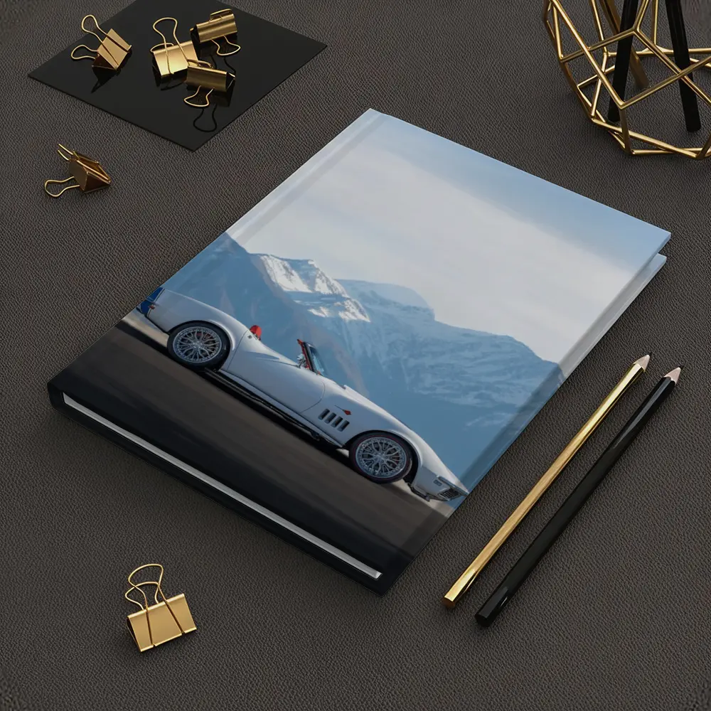 Chevrolet Corvette White Classic Mountain Backdrop – Notebooks