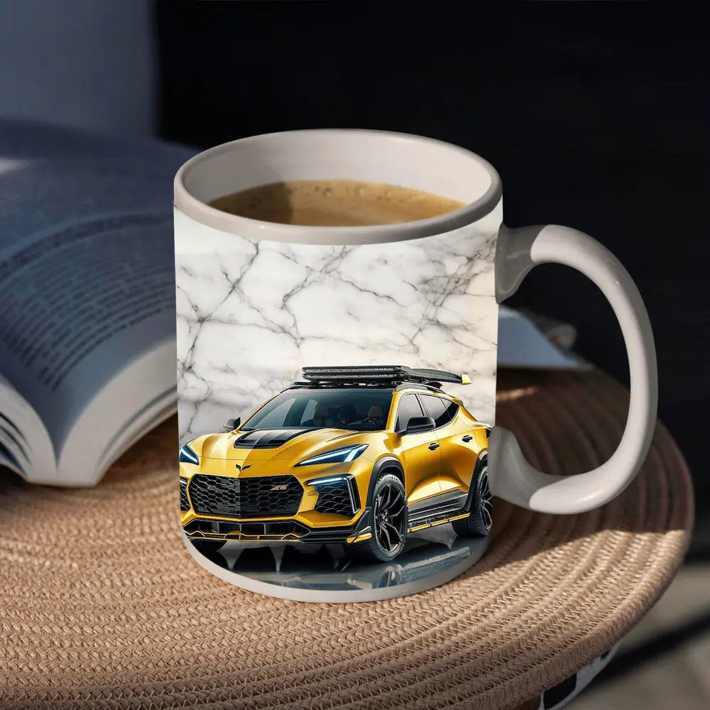 Chevrolet Corvette SUV Gold Marble Background – Mugs