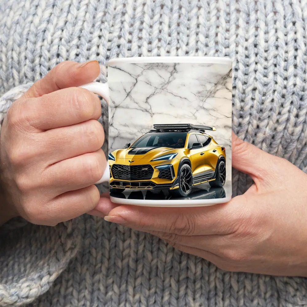 Chevrolet Corvette SUV Gold Marble Background – Mugs