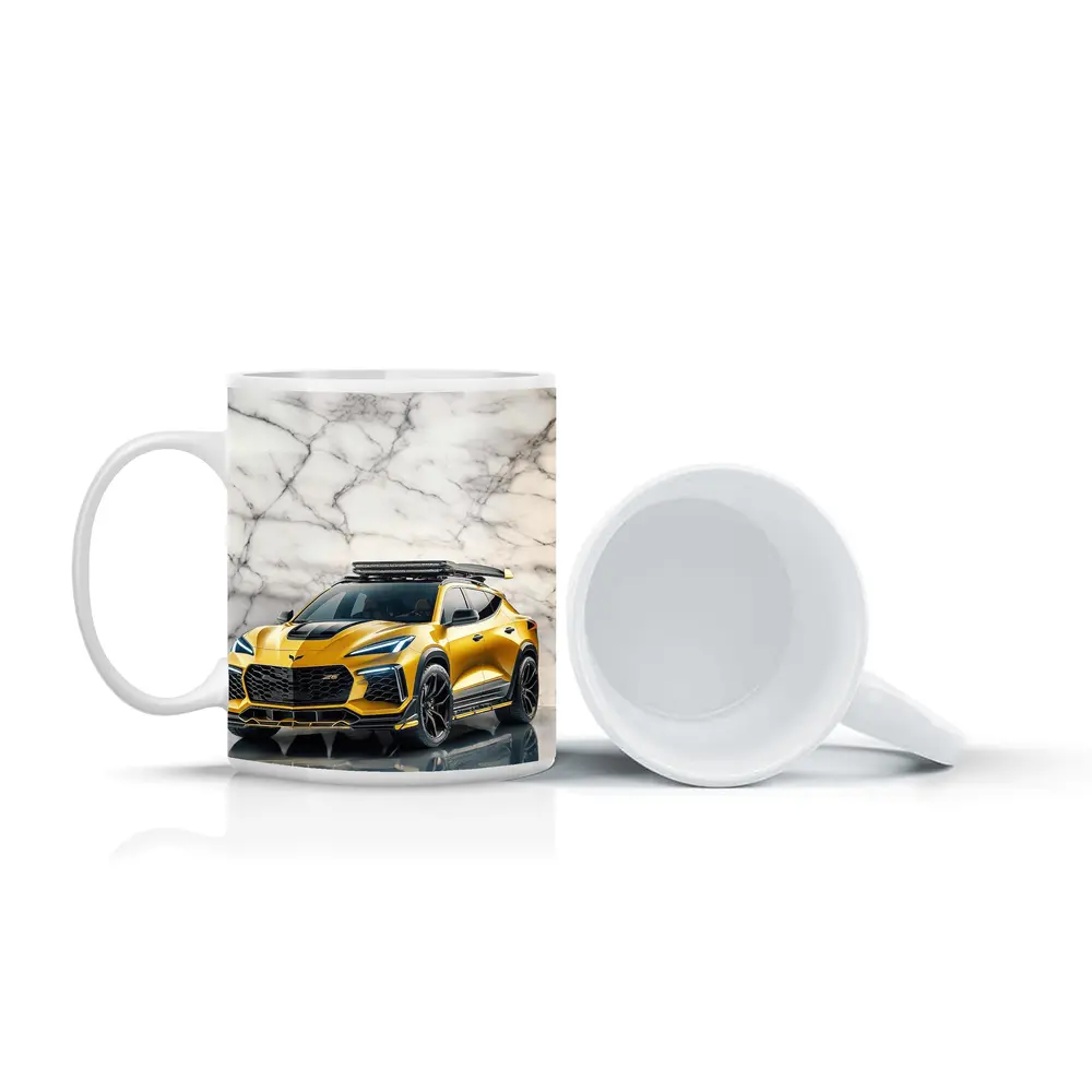 Chevrolet Corvette SUV Gold Marble Background – Mugs