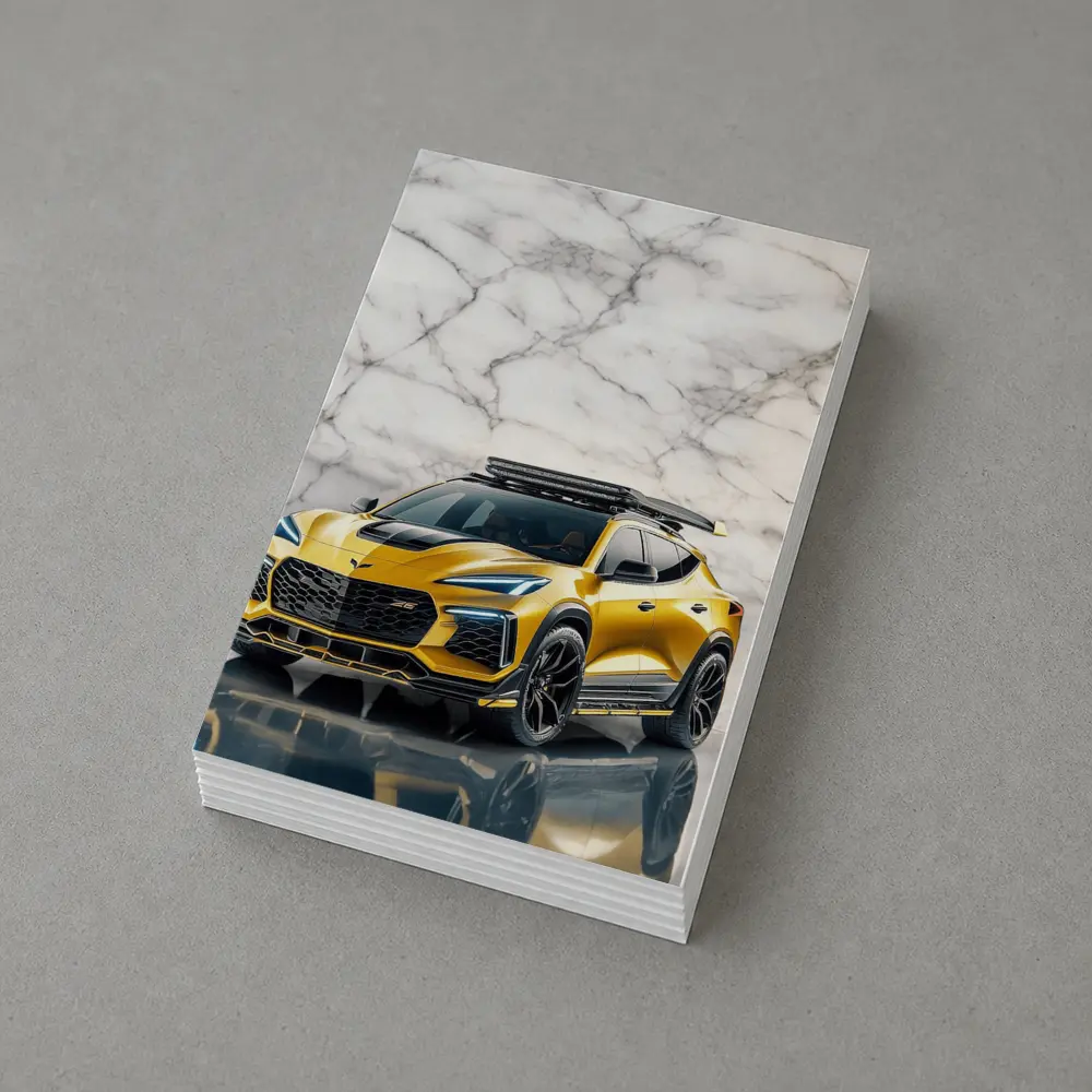 Chevrolet Corvette SUV Gold Marble Background – Postcards