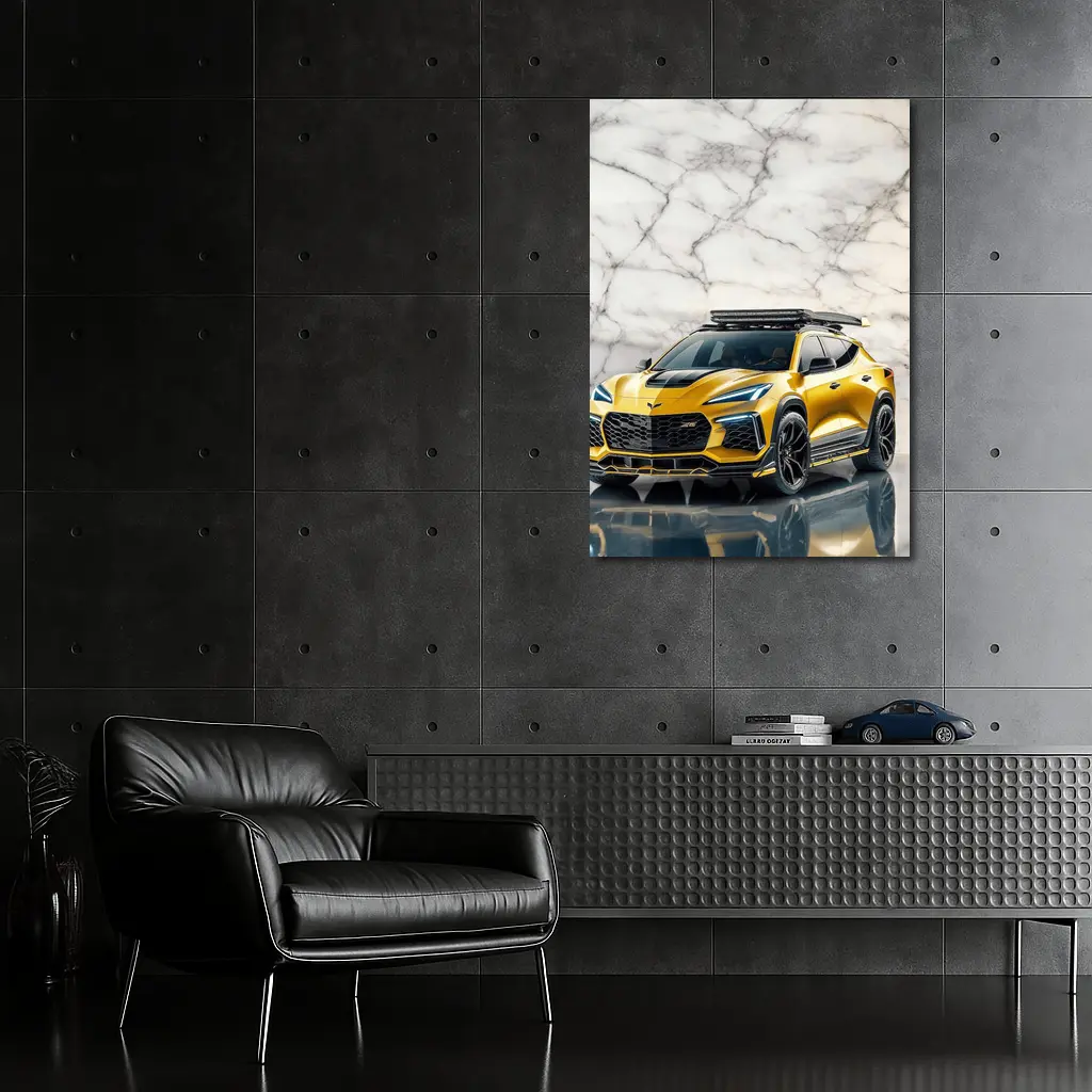 Chevrolet Corvette SUV Gold Marble Background – Wall Art
