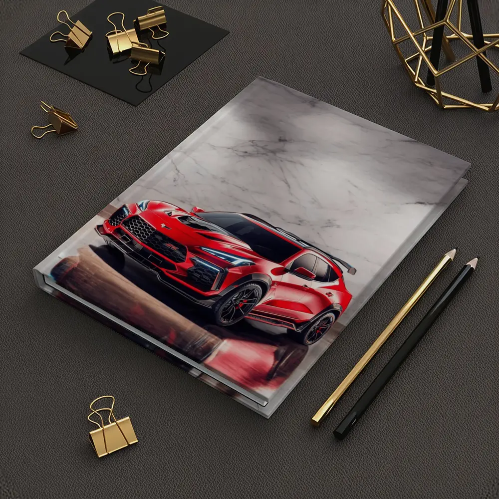 Red Chevrolet Corvette SUV Marble Background – Notebooks