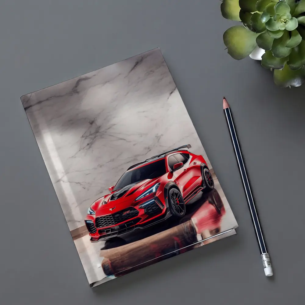 Red Chevrolet Corvette SUV Marble Background – Notebooks