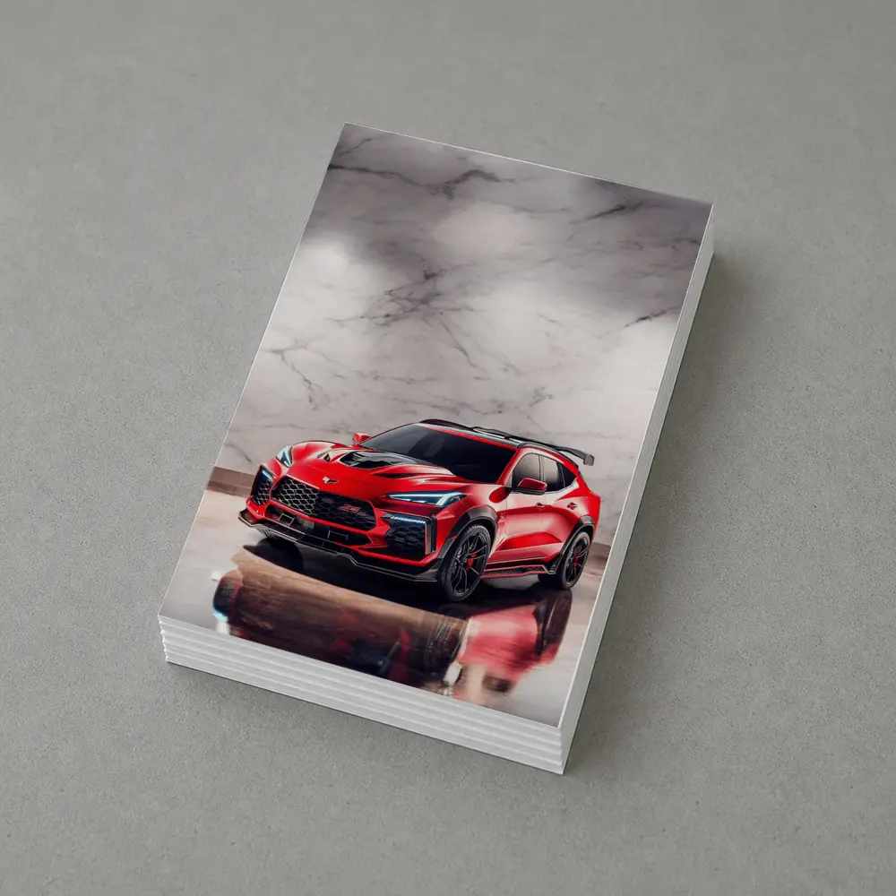 Red Chevrolet Corvette SUV Marble Background – Postcards