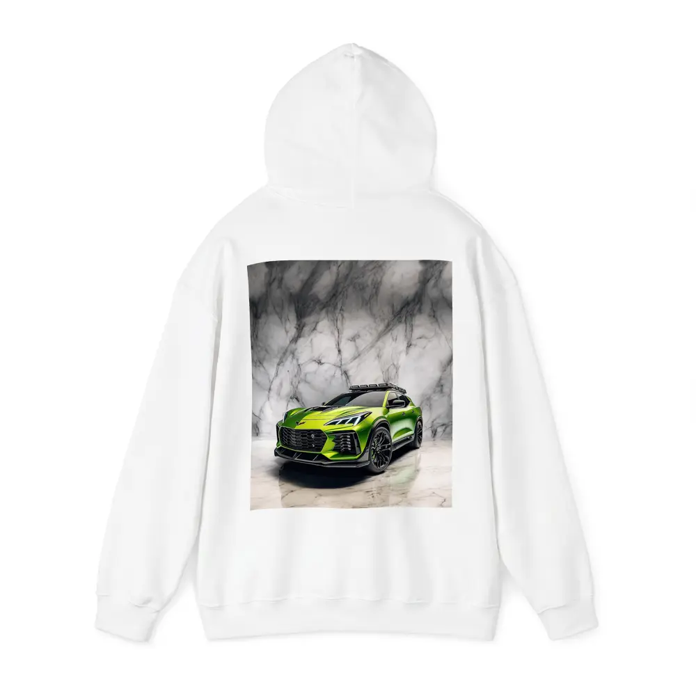 Green Chevrolet Corvette SUV Marble Background – Hoodies