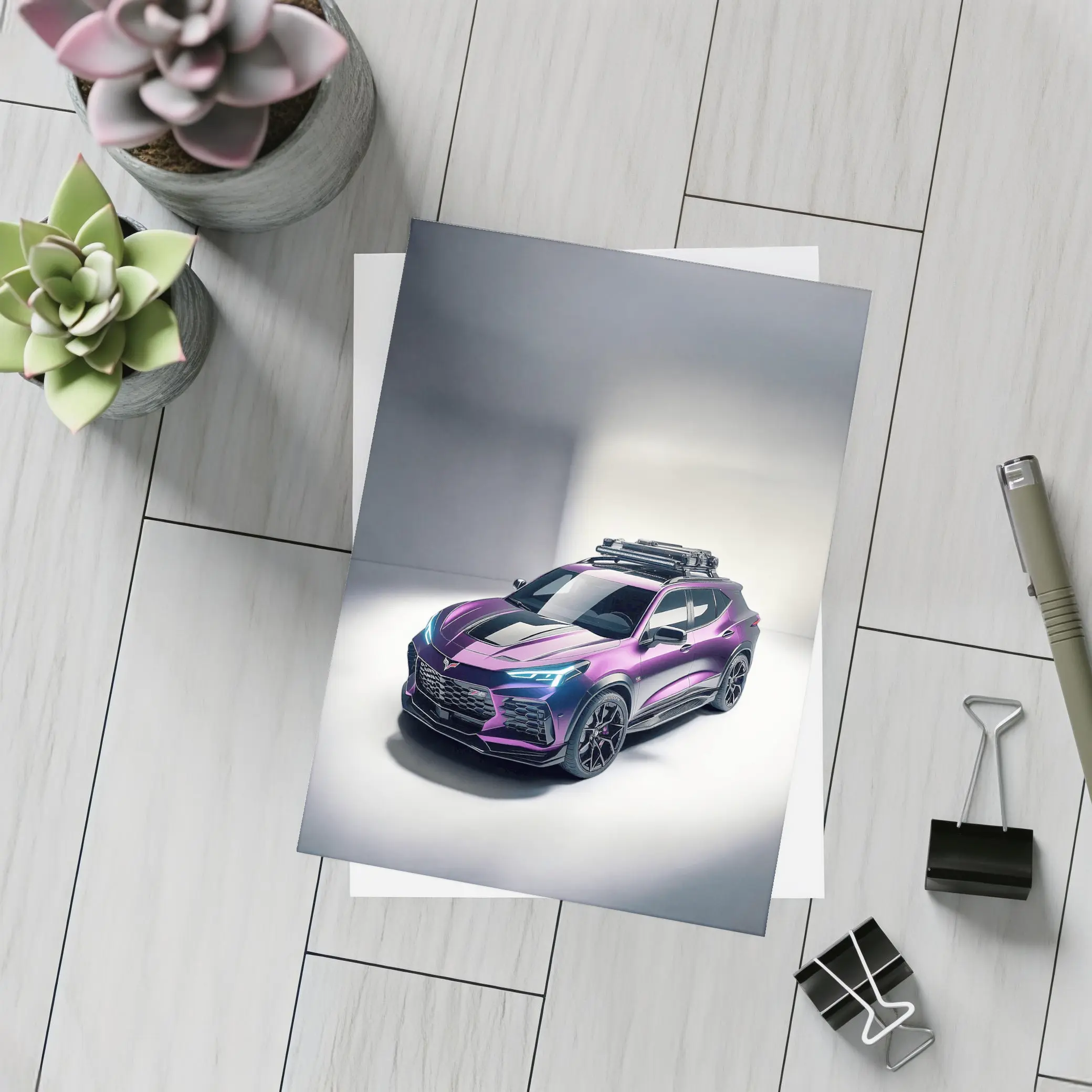 Chevrolet Corvette SUV Purple Studio Shot – Postcards