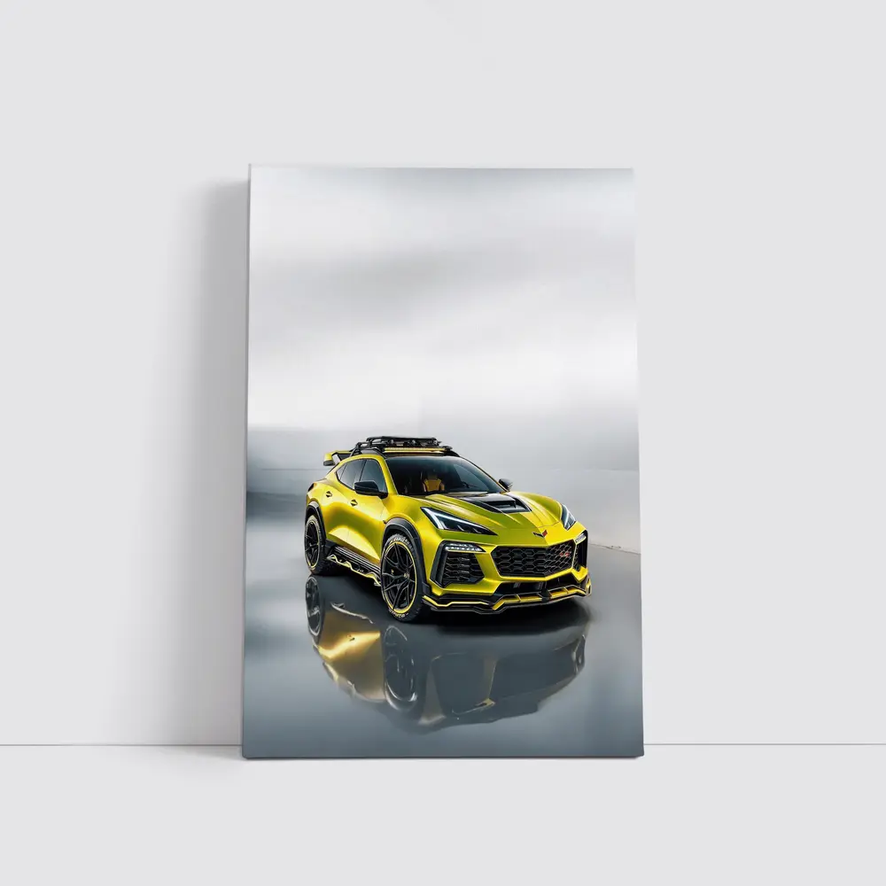 Chevrolet Corvette SUV Yellow Studio Shot – Wall Art