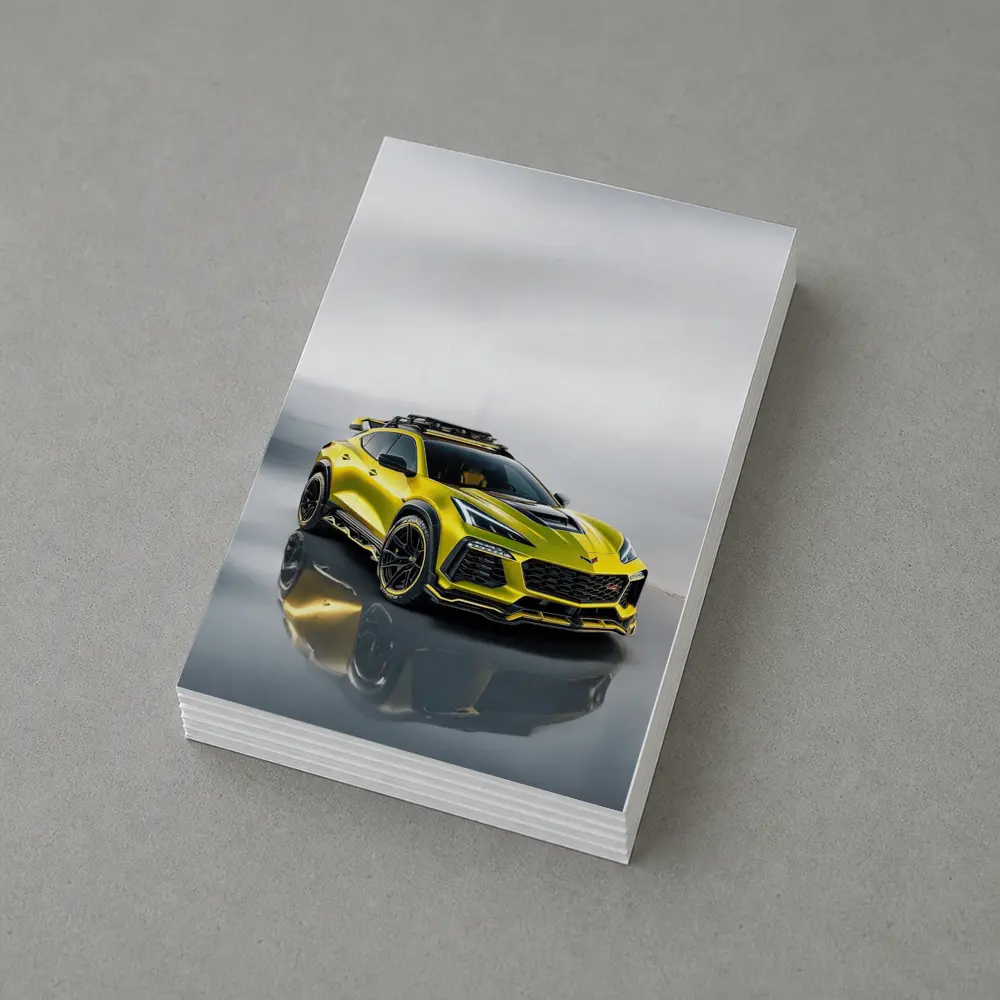 Chevrolet Corvette SUV Yellow Studio Shot – Postcards