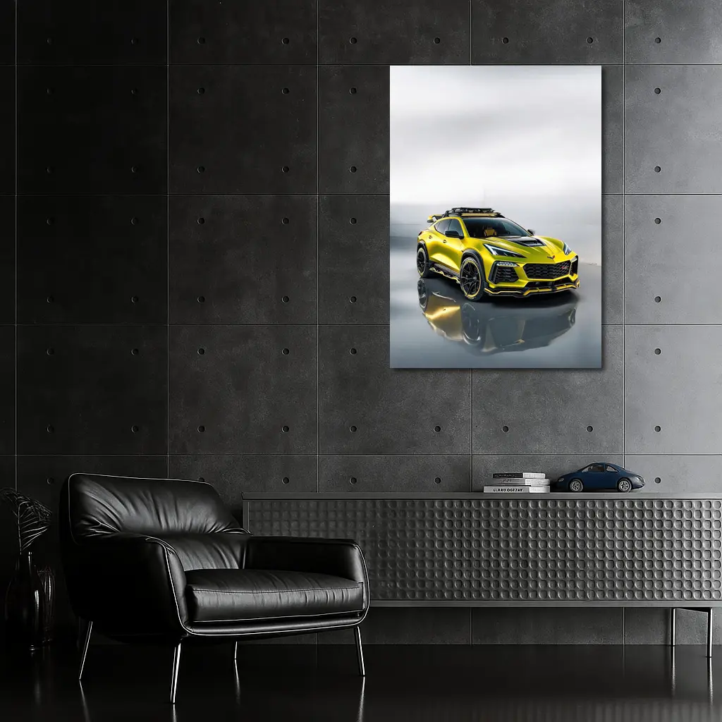 Chevrolet Corvette SUV Yellow Studio Shot – Wall Art